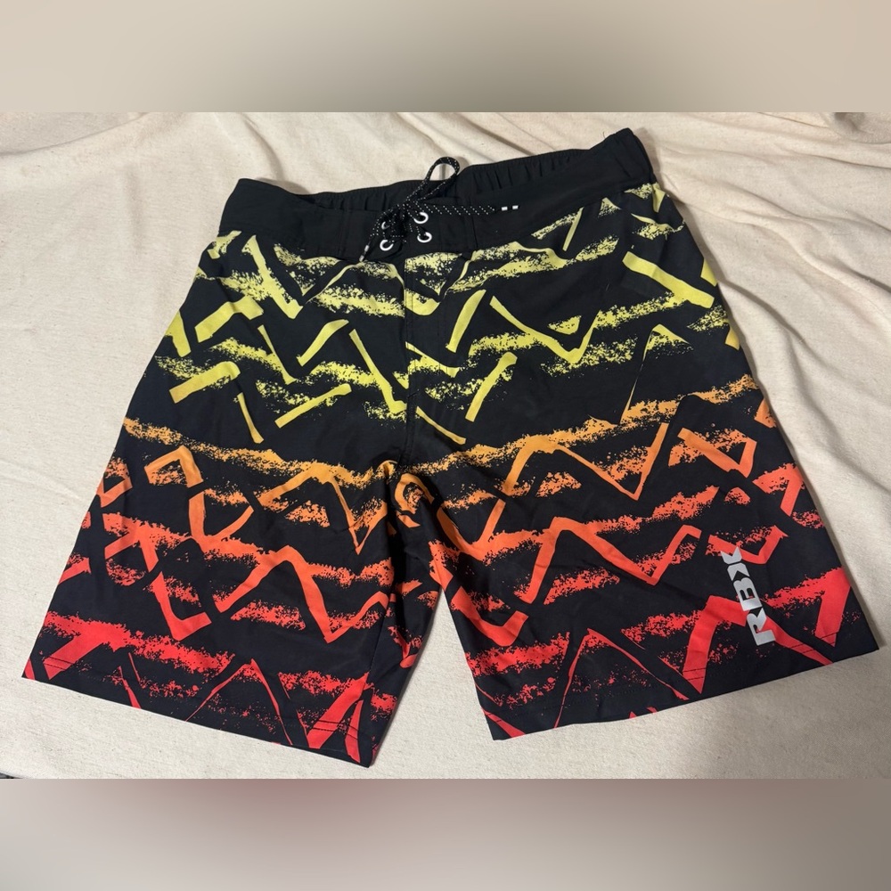 RBX Gradient Swim Trunks Mens M Elastic Waist Drawstring ☀️